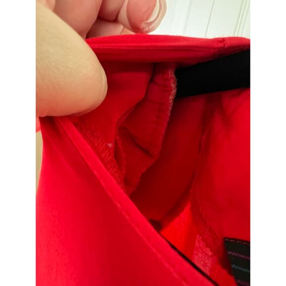 90s Hearts Brand Red Short Sleeve Tie Waist Secretary Midi Dress Size 10 - Picture 4 of 8